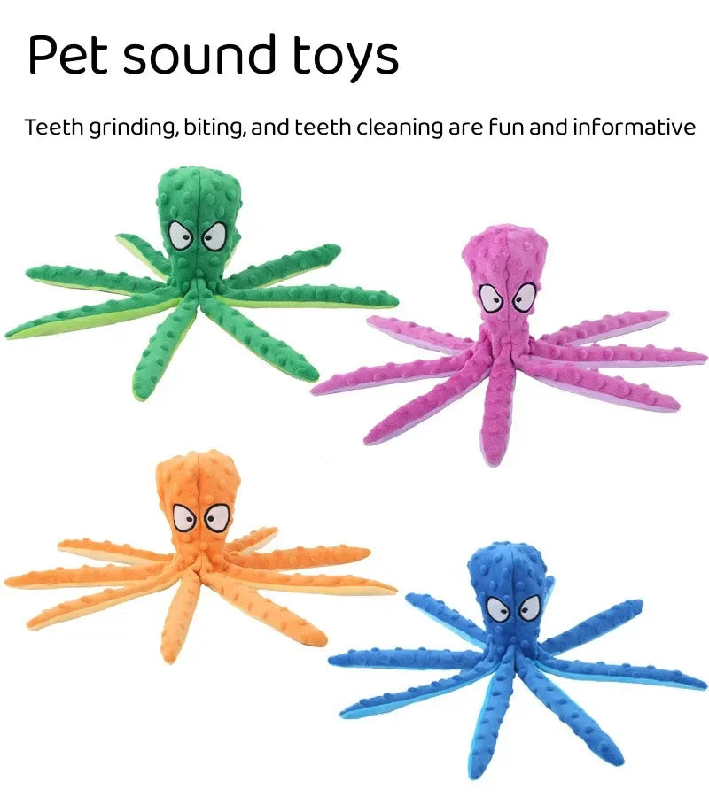 Cat Dog Voice Octopus Shell , Octopus Plush Dog Toys for Teeth Cleaning, Durable Interactive Dog Chew Toys for Small Medium Dogs