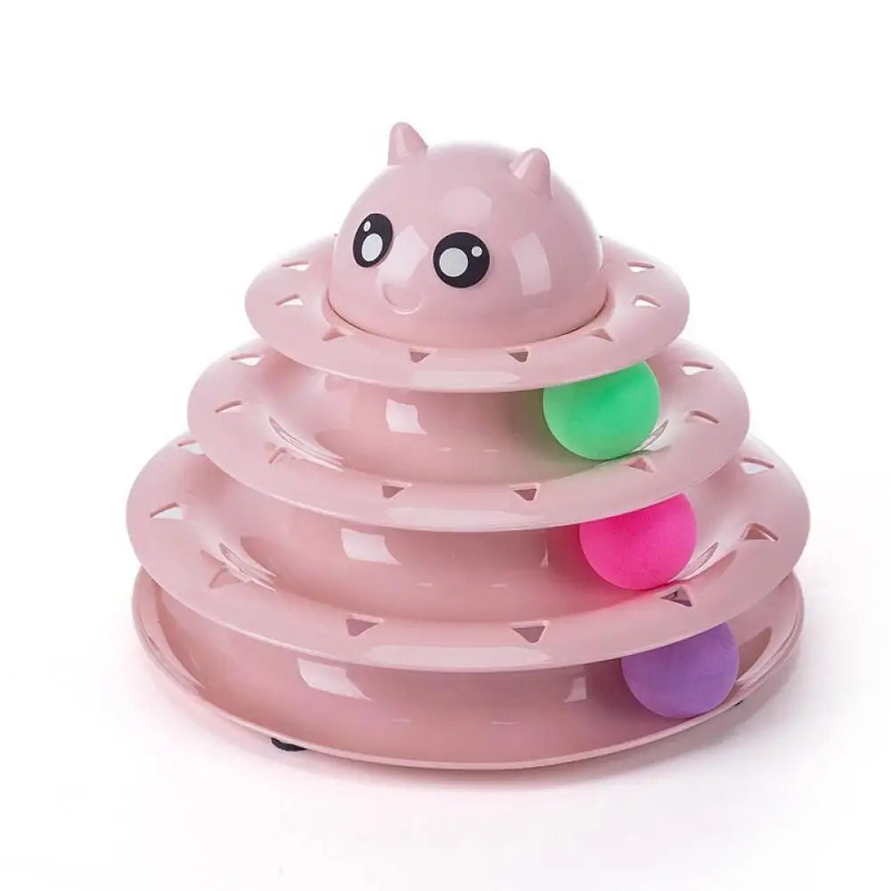 Feline Toy Multilayer Rotating Cat Supplies Wholesale Interactive Game Plate Amusing Cat Toys Pet Accessories Novelty Turntable