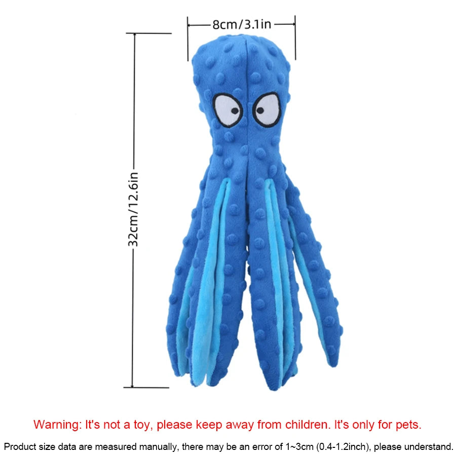 Cat Dog Voice Octopus Shell , Octopus Plush Dog Toys for Teeth Cleaning, Durable Interactive Dog Chew Toys for Small Medium Dogs
