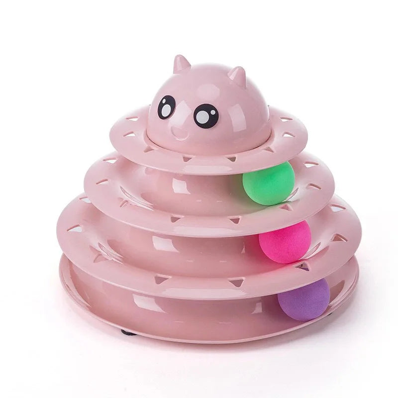 Feline Toy Multilayer Rotating Cat Supplies Wholesale Interactive Game Plate Amusing Cat Toys Pet Accessories Novelty Turntable