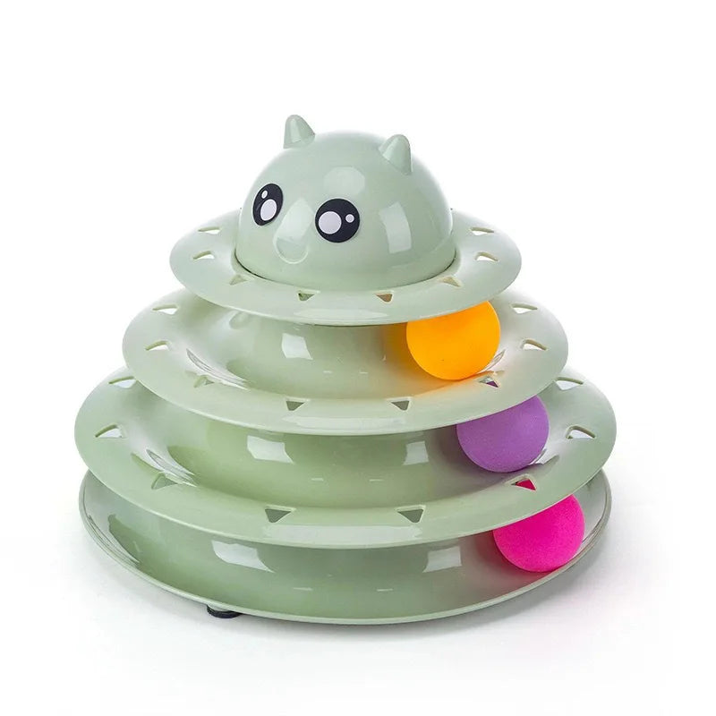 Feline Toy Multilayer Rotating Cat Supplies Wholesale Interactive Game Plate Amusing Cat Toys Pet Accessories Novelty Turntable