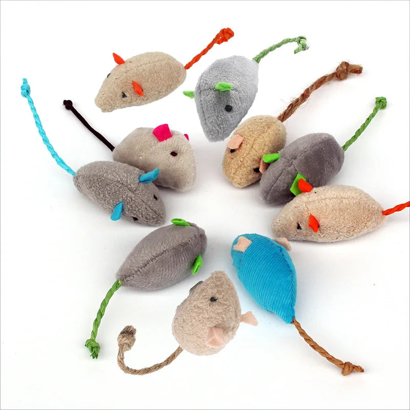 5/10pcs Cat Toy Plush Simulation Mouse Toys For Cats Interactive Kitten Toy Bite Resistance Catnip Cat Playing Toys Pet Supplies