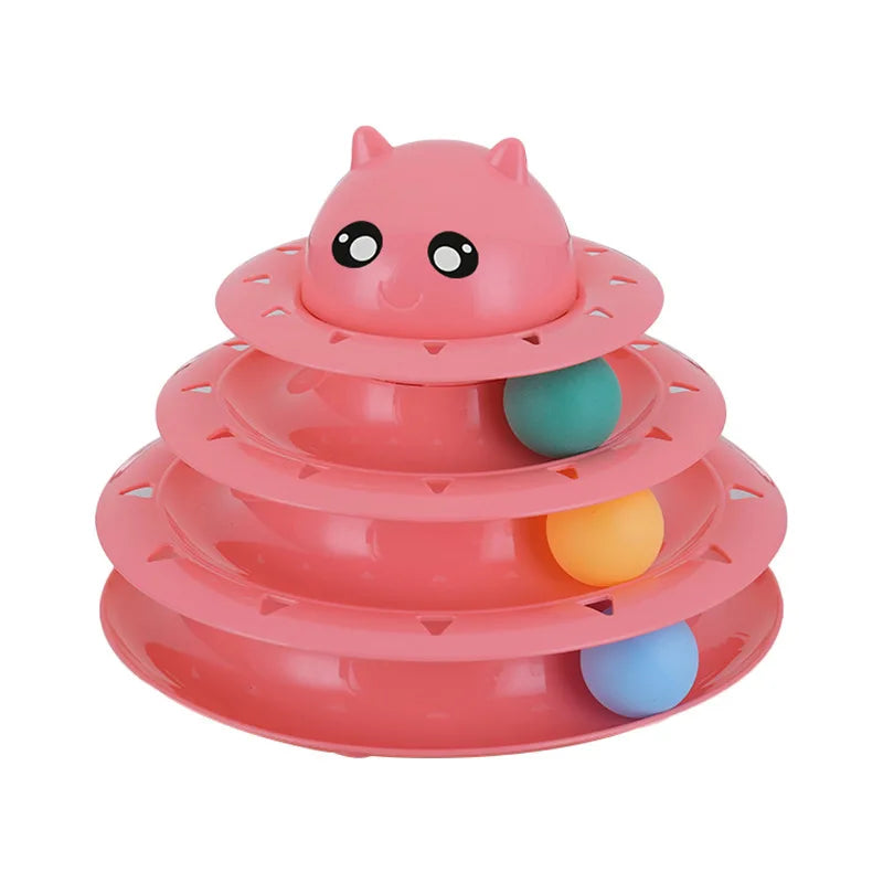 Feline Toy Multilayer Rotating Cat Supplies Wholesale Interactive Game Plate Amusing Cat Toys Pet Accessories Novelty Turntable