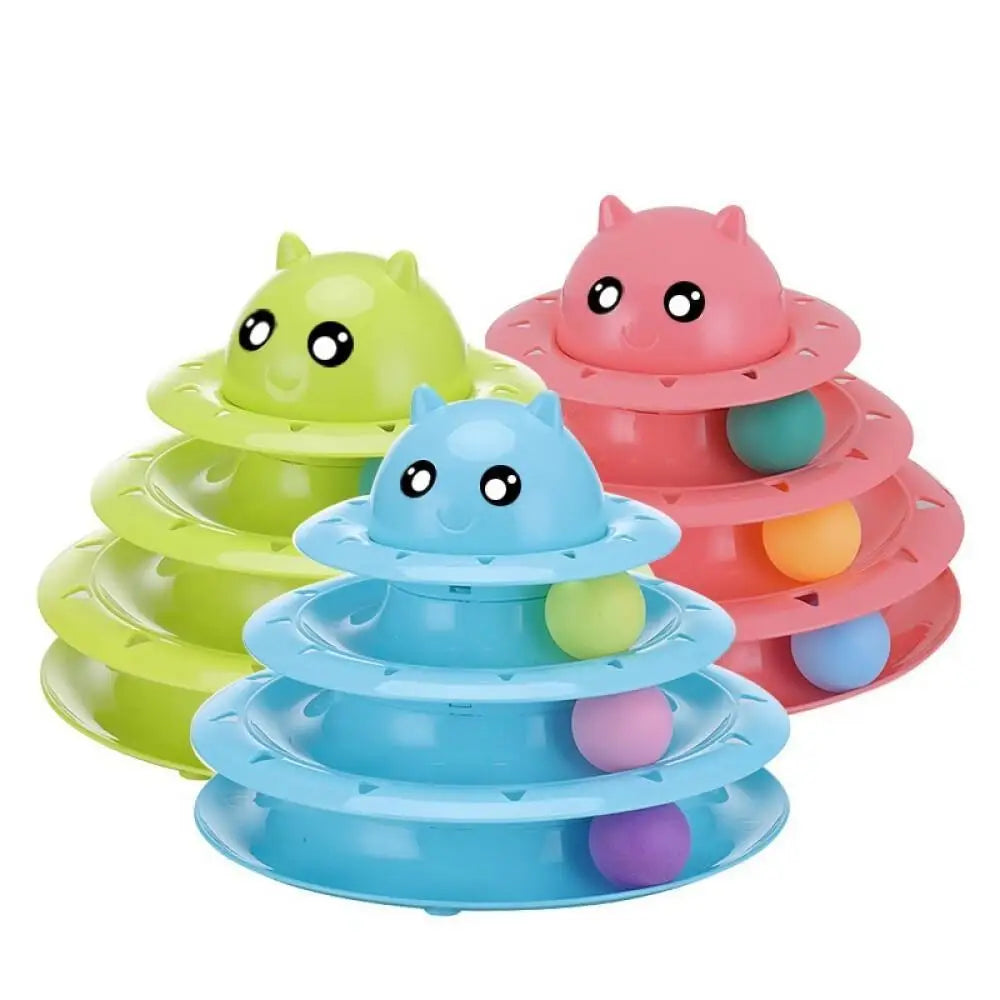 Feline Toy Multilayer Rotating Cat Supplies Wholesale Interactive Game Plate Amusing Cat Toys Pet Accessories Novelty Turntable