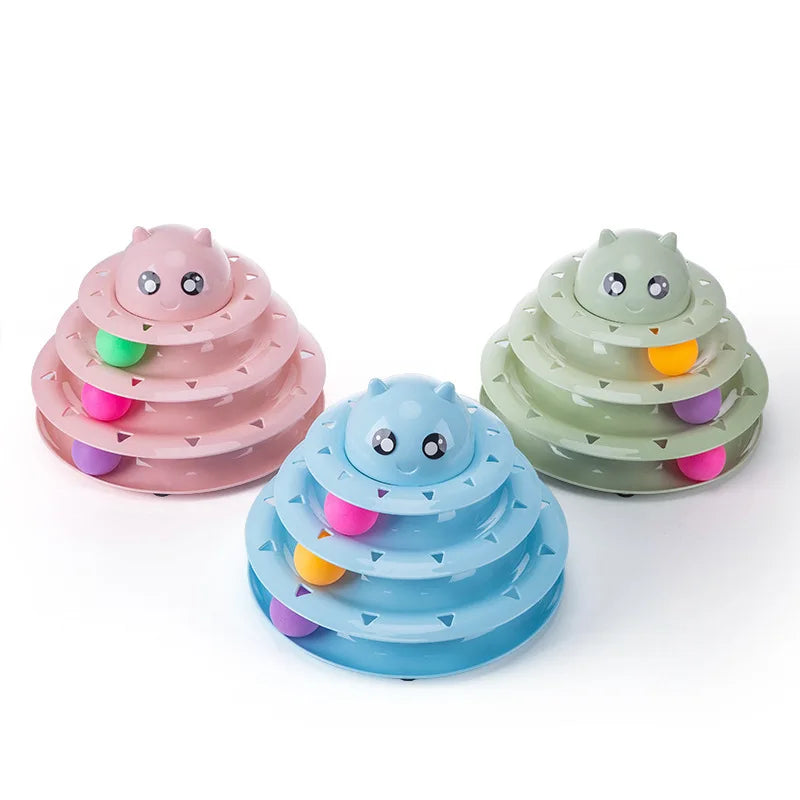 Feline Toy Multilayer Rotating Cat Supplies Wholesale Interactive Game Plate Amusing Cat Toys Pet Accessories Novelty Turntable