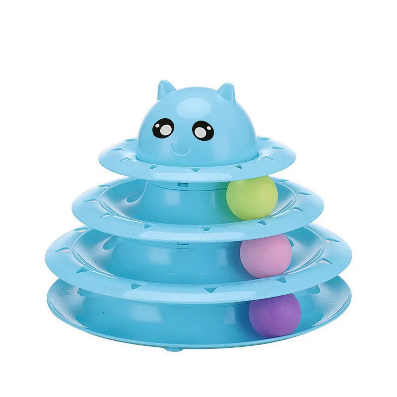Feline Toy Multilayer Rotating Cat Supplies Wholesale Interactive Game Plate Amusing Cat Toys Pet Accessories Novelty Turntable