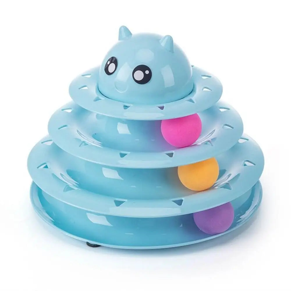 Feline Toy Multilayer Rotating Cat Supplies Wholesale Interactive Game Plate Amusing Cat Toys Pet Accessories Novelty Turntable