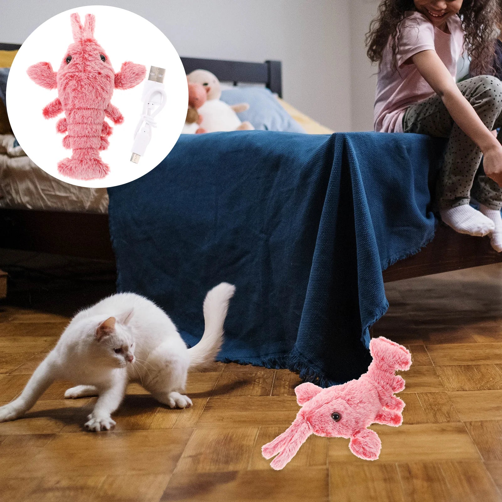 Electric Floppy Lobster Plush Toy Interactive Chewing Stuffed Dancing Moving Toys For Pet Playthings Catnip Games Dragon Toy Pet
