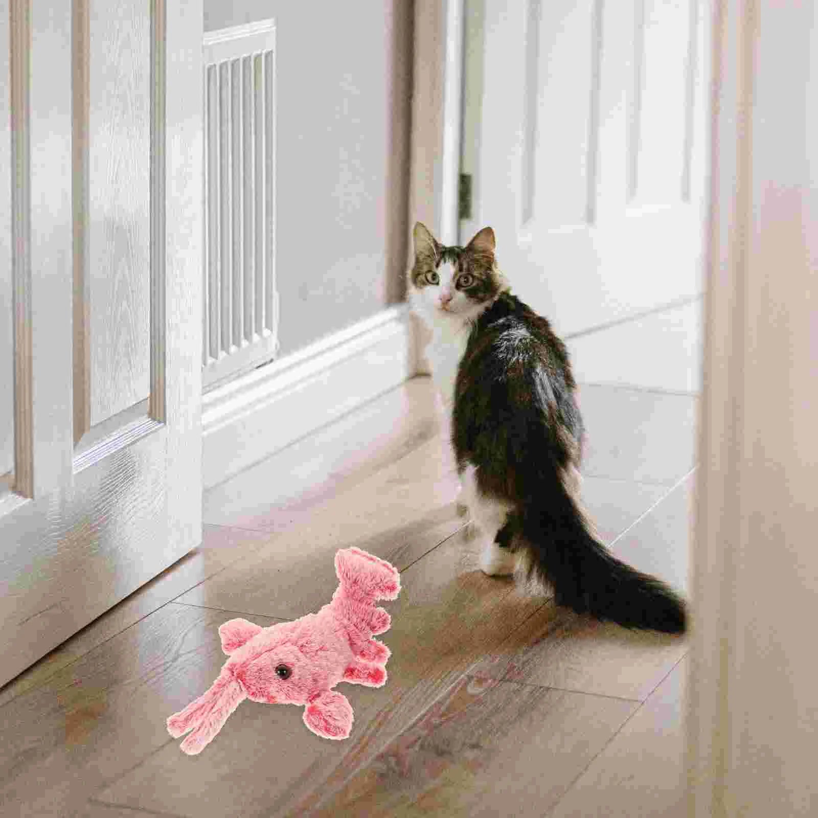 Electric Floppy Lobster Plush Toy Interactive Chewing Stuffed Dancing Moving Toys For Pet Playthings Catnip Games Dragon Toy Pet