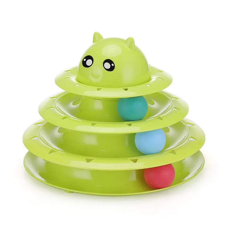 Feline Toy Multilayer Rotating Cat Supplies Wholesale Interactive Game Plate Amusing Cat Toys Pet Accessories Novelty Turntable
