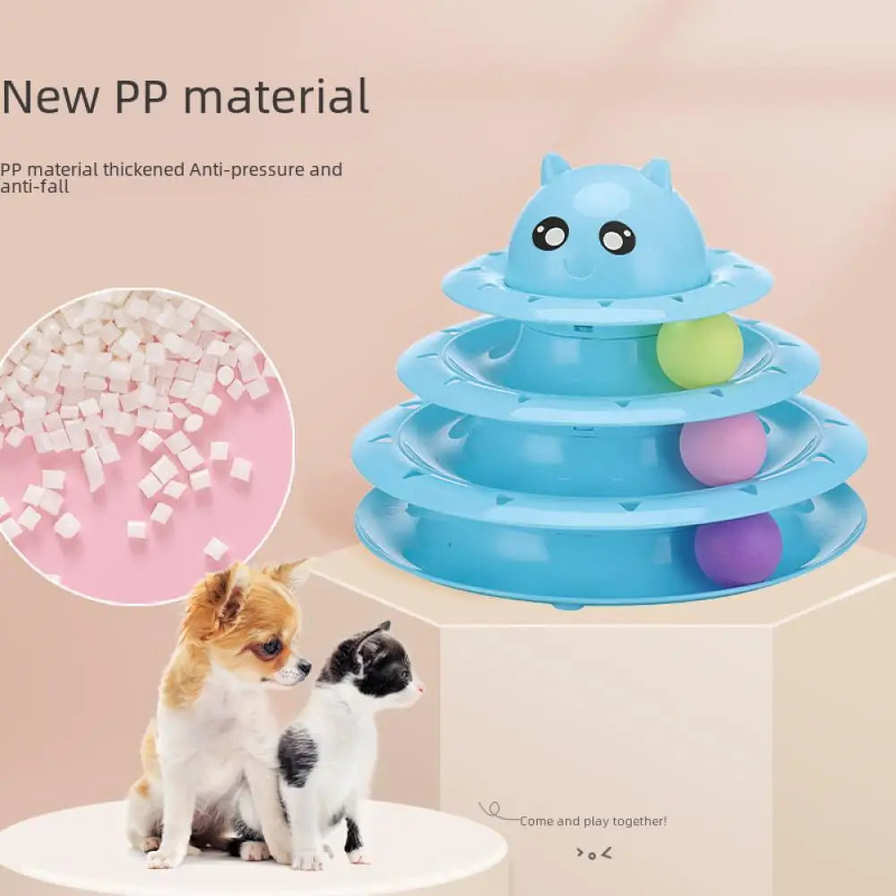 Feline Toy Multilayer Rotating Cat Supplies Wholesale Interactive Game Plate Amusing Cat Toys Pet Accessories Novelty Turntable